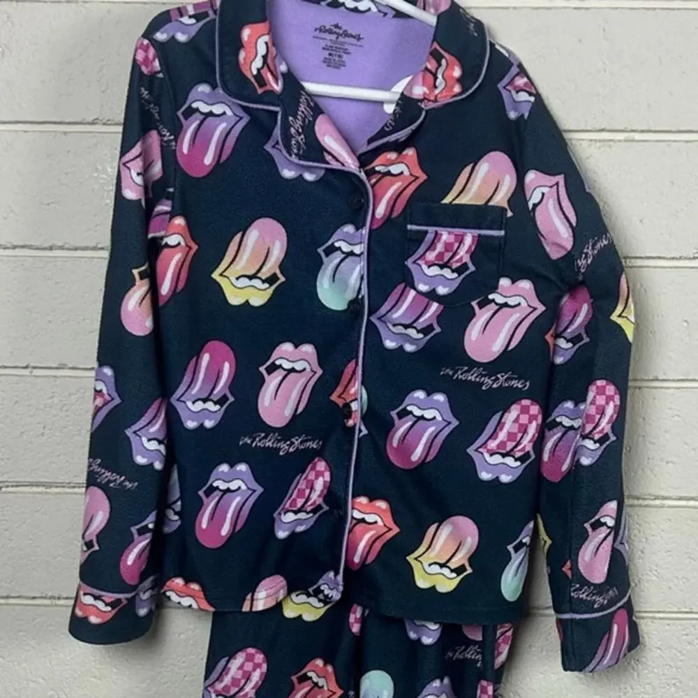The Rolling Stones Girls Pajama Set size 7/8